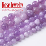 Amethysts Quartz Stone Beads Lavender Quartz Round Loose Spacers Beads 15"