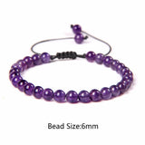 Amethysts Stone Bracelet Natural Chipped Stone Braided Adjustable Healing Energy
