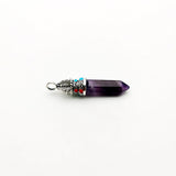 Amethyst Natural Stone Crystal Pillar Pendant Necklace Charm 12PCS