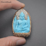 Amitabha Buddha Necklace Pendant with Rhinestones