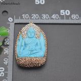 Amitabha Buddha Necklace Pendant with Rhinestones