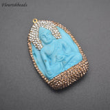Amitabha Buddha Necklace Pendant with Rhinestones