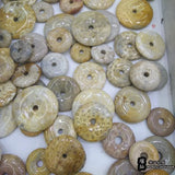 Ammonites Chrysanthemum Stone Donut Beads Natural Gemstone Diy Loose Bead