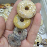 Ammonites Chrysanthemum Stone Donut Beads Natural Gemstone Diy Loose Bead