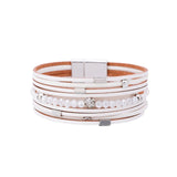 Colorful Crystal Beads Leather Wrap Bracelet