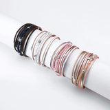 Colorful Crystal Beads Leather Wrap Bracelet