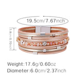 Colorful Crystal Beads Leather Wrap Bracelet