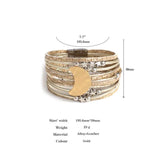 Bohemian Metal Moon Stars Beads Charm Leather Wrap Bracelet