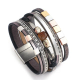 Bohemian Natural Stones Charm Bracelets Leather Bracelet for Women