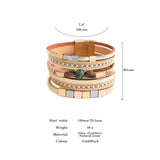 Bohemian Natural Stones Charm Bracelets Leather Bracelet for Women