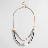 Boho Pearls Leather Rope Pendant Necklaces