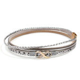 Boho Rhinestone Infinity Charm Bracelet Layered Leather Women