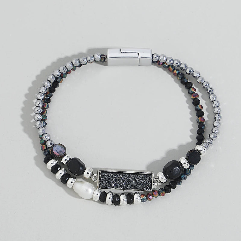 Bohemian Resin Charm Bracelet with Colorful Crystals for Women