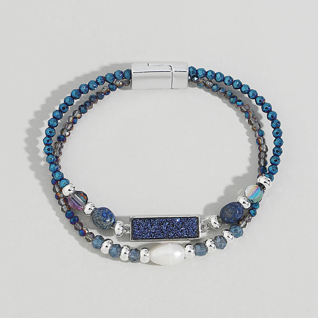 Bohemian Resin Charm Bracelet with Colorful Crystals for Women
