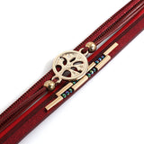 Boho Tree of Life Charm Bracelet Colorful Beads Leather Wrap