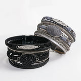 Boho Crystal Resin Stone Beads Wrap Bracelet for Women