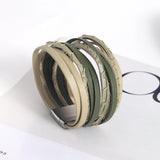 Boho Fishscale Printed Leather Bracelet for Women Ladies