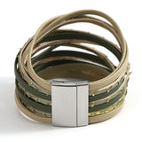 Boho Fishscale Printed Leather Bracelet for Women Ladies