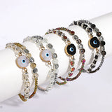 Boho Lucky Evil Eye Bracelet Metal Heart Beads Charm Friendship Jewelry