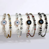 Boho Lucky Evil Eye Bracelet Metal Heart Beads Charm Friendship Jewelry