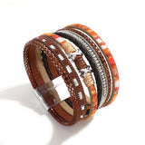 Boho Wrap Bracelets for Women Braided Leather Rope Multi-Layer Cuff Bangle