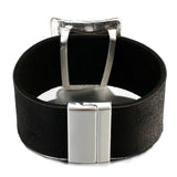 Champagne Metal Charm Leather Bracelet for Women Femme Wide Wrap Bracelets