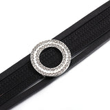 Rhinestone Hollow Circle Bracelets Multilayer Leather Wrap Jewelry