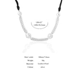 Geometric Pearls Pendant Necklace Leather Choker Winter Jewelry