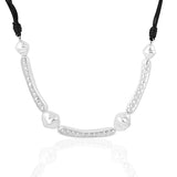 Geometric Pearls Pendant Necklace Leather Choker Winter Jewelry