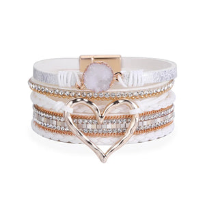 Leather Wrap Bracelet Multilayer Charm Bracelets Women Gift