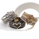 Leather Wrap Bracelet Multilayer Charm Bracelets Women Gift