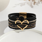 Leather Wrap Bracelet Multilayer Charm Bracelets Women Gift