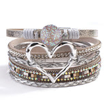 Leather Wrap Bracelet Multilayer Charm Bracelets Women Gift