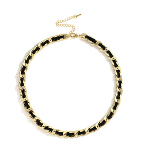 PU Leather Choker Necklace Link Chain Collar Necklaces Women Jewelry