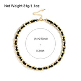 PU Leather Choker Necklace Link Chain Collar Necklaces Women Jewelry