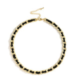 PU Leather Choker Necklace Link Chain Collar Necklaces Women Jewelry