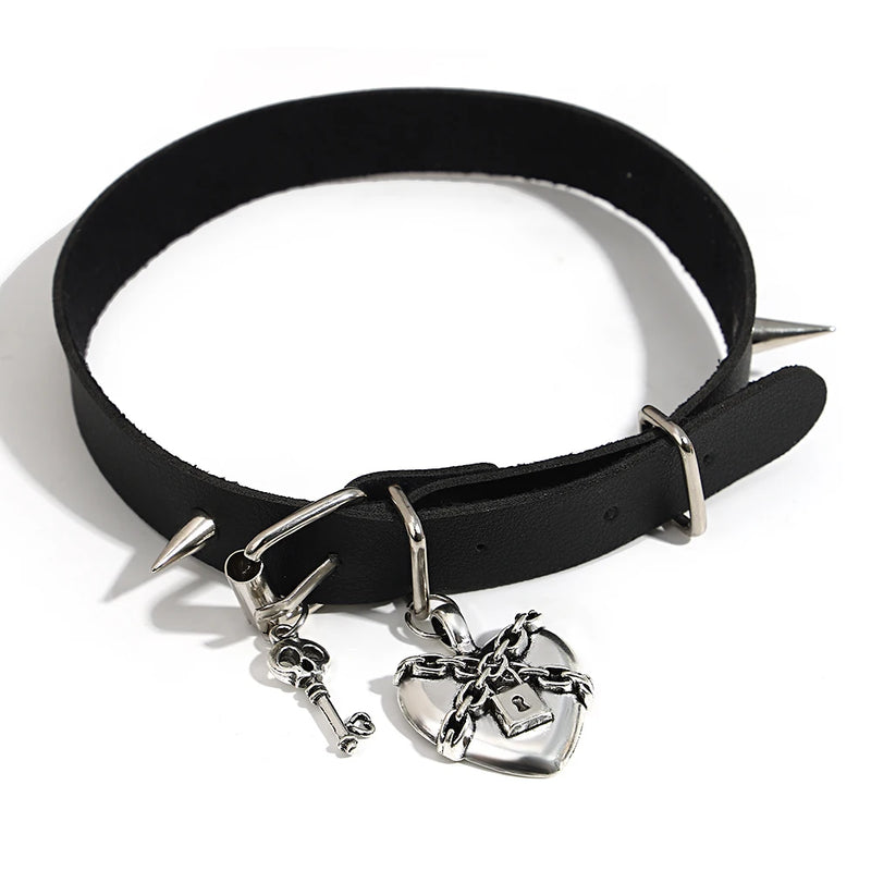 Halloween Skull Heart Choker Punk Collar