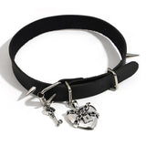 Halloween Skull Heart Choker Punk Collar