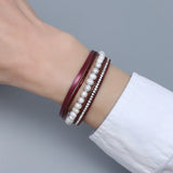 Freshwater Pearls Charm Bracelet with Rhinestones