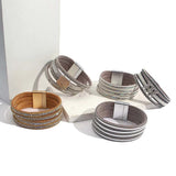 Bohemian Rhinestone Wide Leather Cuff Bracelet with Magnetic Clasp