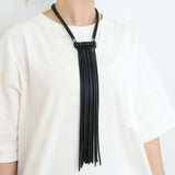 Long Tassel Statement Necklace for Women Rubber Bib Necklaces