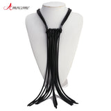 Long Tassel Statement Necklace for Women Rubber Bib Necklaces