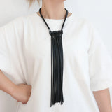 Long Tassel Statement Necklace for Women Rubber Bib Necklaces