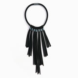 Long Tassel Statement Necklace for Women Rubber Bib Necklaces