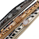 Leopard Print Wrap Bracelet Druzy Stone Charm Jewelry