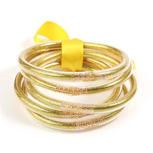 Luminescent Bowknot Silicone Buddhist Bracelet 5Pcs