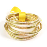 Luminescent Bowknot Silicone Buddhist Bracelet 5Pcs