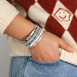 Pink Snake Skin Leather Charm Bracelet for Women