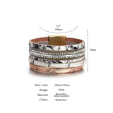 Pink Snake Skin Leather Charm Bracelet for Women