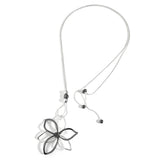 Flower Pendant Long Necklace Snake Chain Statement Sweater Chain Women
